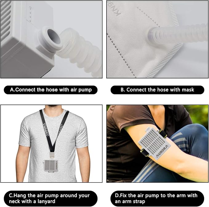 KENGEE Reusable Electrical Air Purifying Respirator, Rechargeable 3 Speeds Fan - Image 5