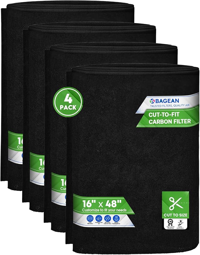 Cut to Fit Activated Carbon Filter Sheet 16” x 48” by Bagean