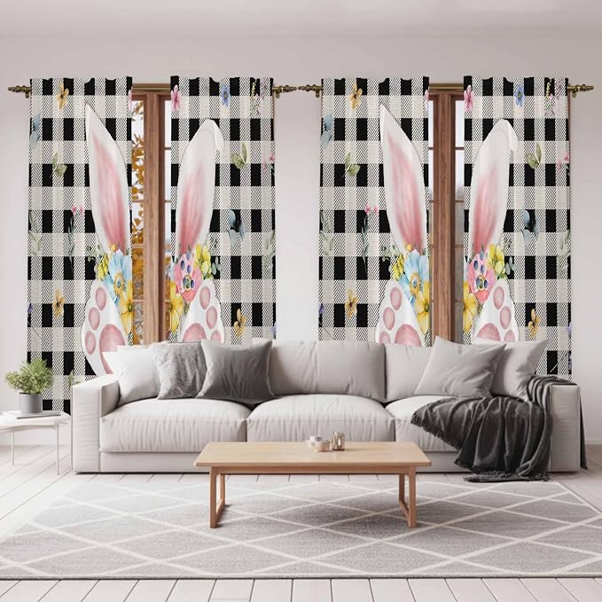 Easter Window Curtains 72 Inch Long 2 Panel Set, Rod Pocket Long Curtains & - Image 7