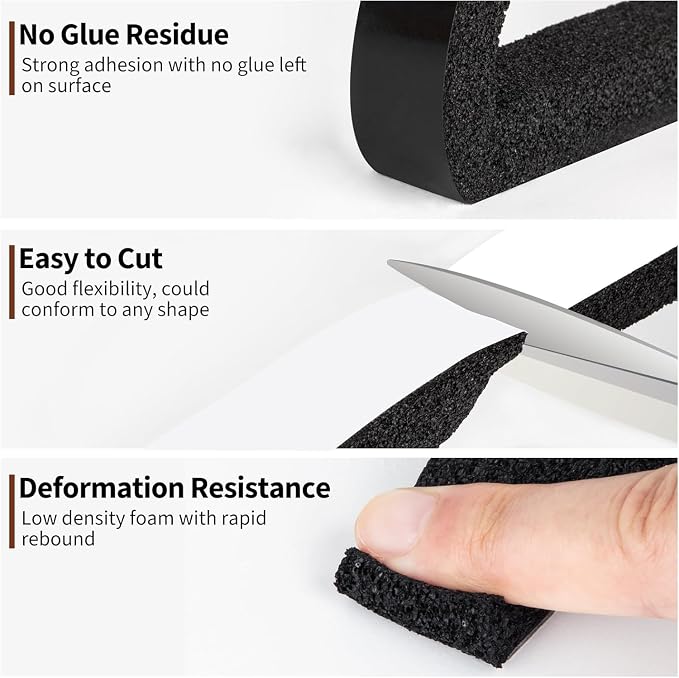 Yotache Air Conditioner Window Foam Insulation Seal 1"x1", High Resilience Foam - Image 4