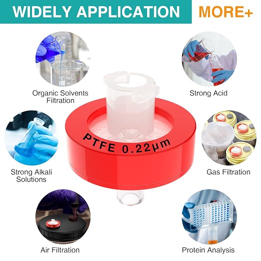 SimPure Syringe Filter PTFE 100 PCS Hydrophobic Membrane, 25mm Disc Diameter - Image 7