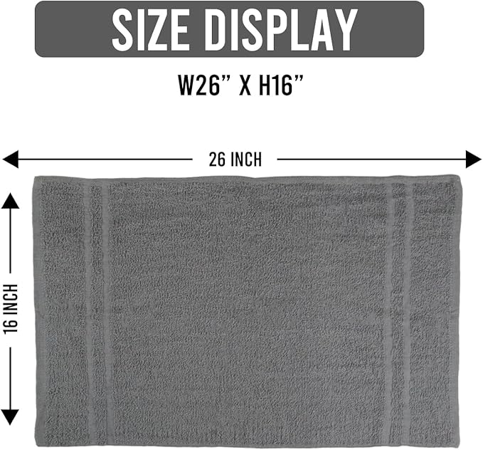 Salon Towels – 50 Pack Grey Hand Towels 100% Cotton Spa Towels – 16x27 inches Highly Absorbable Facial Towels Gym Towels Hair Towels and Face Towels Bulk Small Towels (Not Bleach Proof)