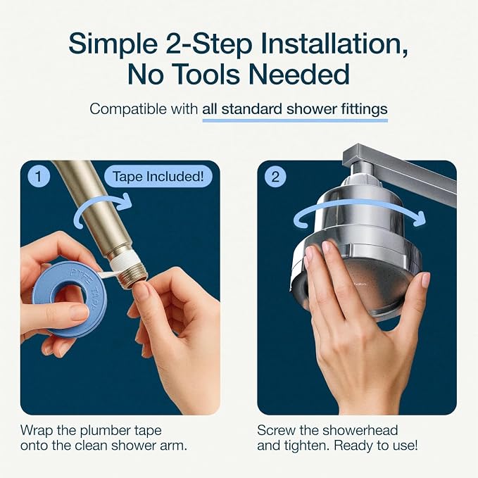 MyHalos® Filtered Shower Head for Hard Water Filter - Image 6