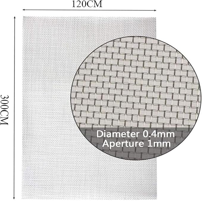 KISKIS 304 Stainless Steel Woven Wire Mesh, Wire Mesh Window Screen Mesh - Image 9