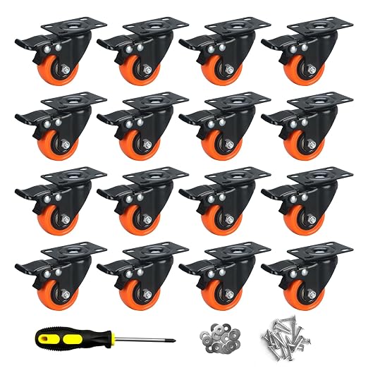 2" Caster Wheels Set of 16, Heavy Duty by ASHGOOB