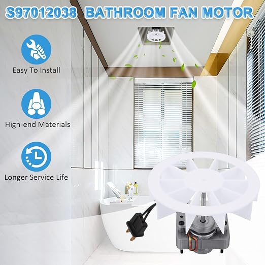 S97012038 Bathroom Vent Exhaust Fan Motor Replacement Electric Motors Kit Fit - Image 5