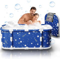 Portable Bathtub, 47“ Foldable Bathtub-Installation Free, 7 Layers Thicken with Metal Support, Therapy Tub for Shower Stall Fold Up Soaking Bath Tub, Hot SPA, Ice (Classic Star EA6)