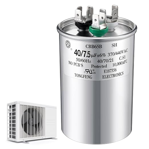 40+7.5 uF±6% 370/440V CBB65 Dual Run Round Capacitor by Fiada