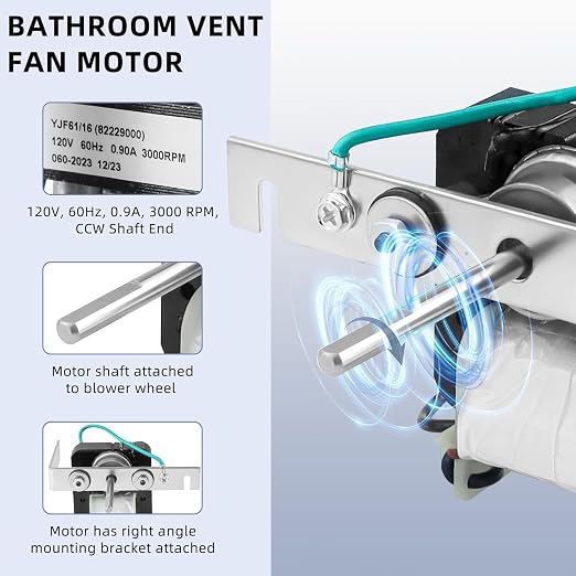 【Upgrade 100% Copper】 2 Pack 82229000 S82229000 Bathroom Exhaust Fan Motor - Image 3