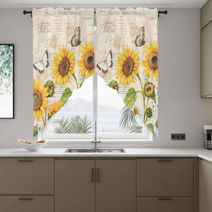 Yellow Sunflowers Swag Valances - Image 8