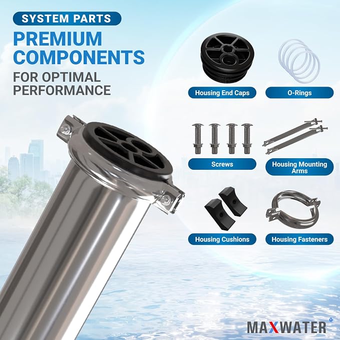 Max Water - Heavy Duty - Reverse Osmosis 4040 Membrane Housing - 4" x 40" good - Image 4