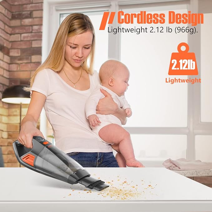 Handheld Vacuum Cordless Cleaner, Powerful Portable and Dust Buster Hand Vcauum - Image 4