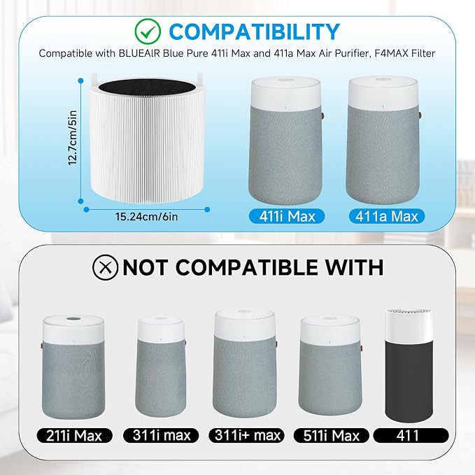 2 Pack Blue Pure 411i Max Replacement Filter Compatible - Image 3