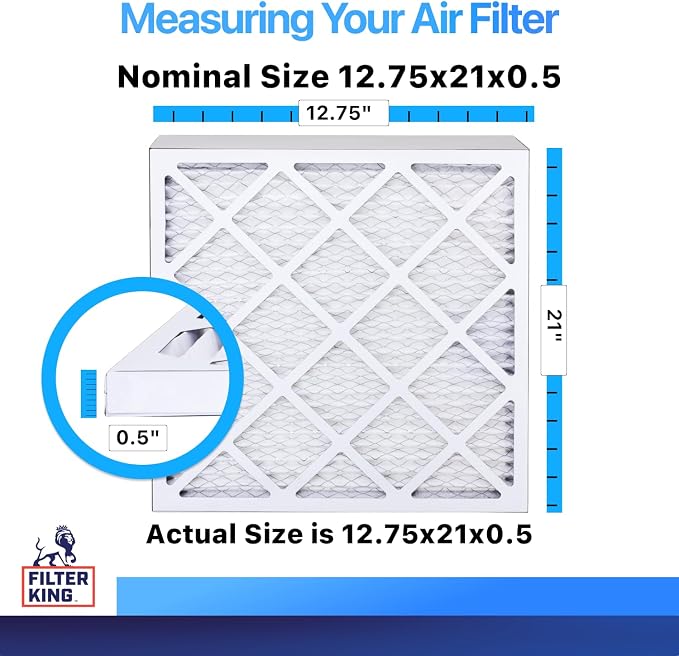 Filter King 12.75x21x0.5 Air Filter | 4-PACK | MERV 8 HVAC Pleated A/C Furnace - Image 2