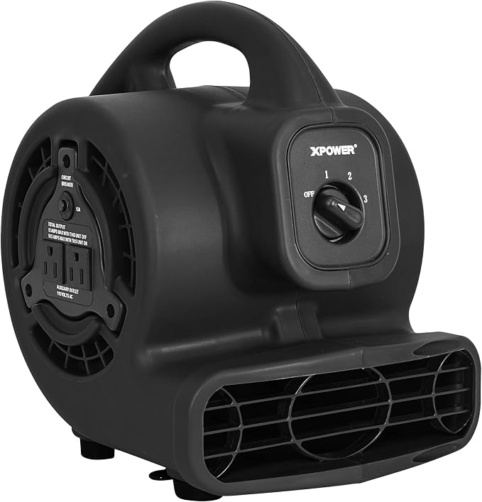 XPOWER P-80A Mini Mighty 138 W 600 CFM Centrifugal Air Mover, Carpet Dryer by XPOWERManufactureInc-HomeImprovement