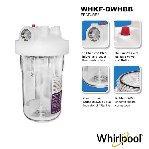 Whirlpool 10" x 4.5" Large Capacity Whole House Water Filter Housing WHKF-DWHBB - Image 3