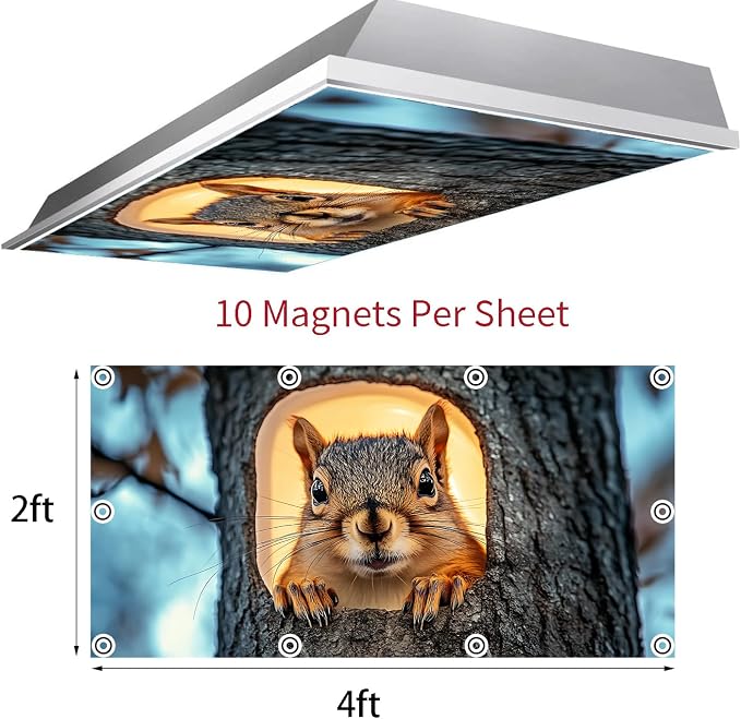 2 Pack Fluorescent Light Covers 4x2 ft Magnetic Light Covers - Image 3