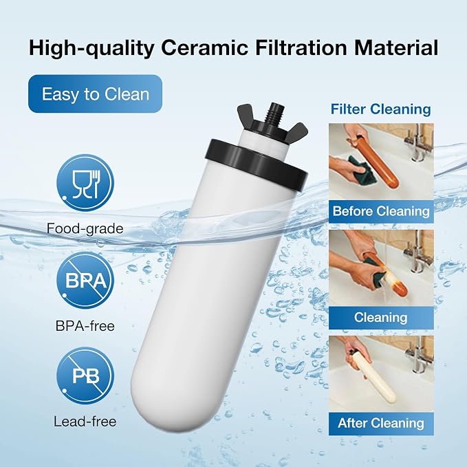 8.46-Inch 3-Stage Filtration Ceramic Purification Elements NSF/ANSI 42&372 - Image 4