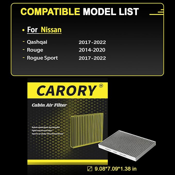 CARORY Cabin Air Filter w/Activated Carbon - Image 3