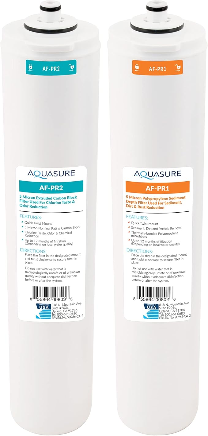 Aquasure ‎‎Premier Series Stage 1 Sediment & Stage 2 Carbon Block Replacement by Aquasure