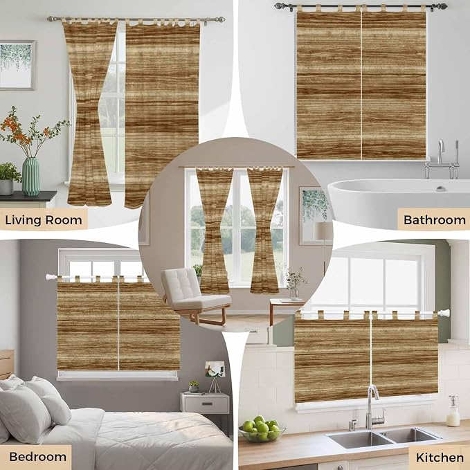 Vintage Western Kitchen Curtains 24 Inch Length, Small Window Curtains Tab Top - Image 7