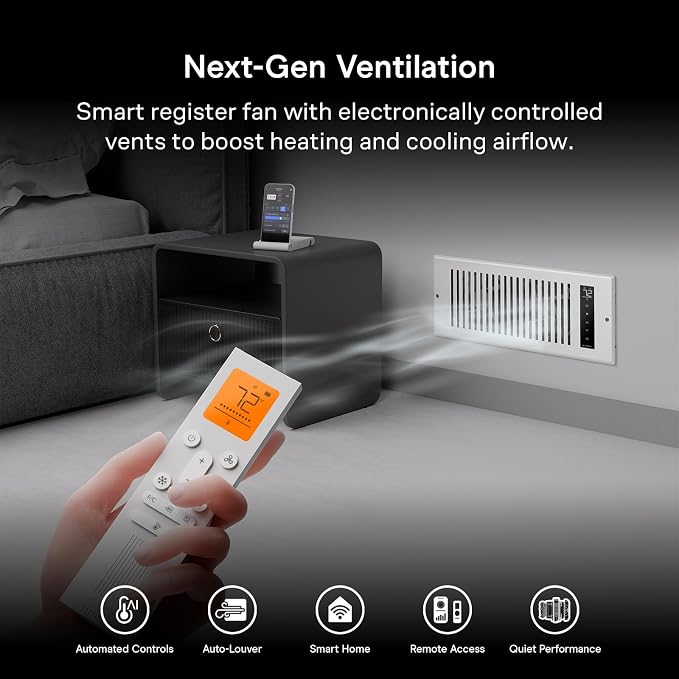 AC Infinity AIRTAP T4 White, Register Booster Fan - Image 3