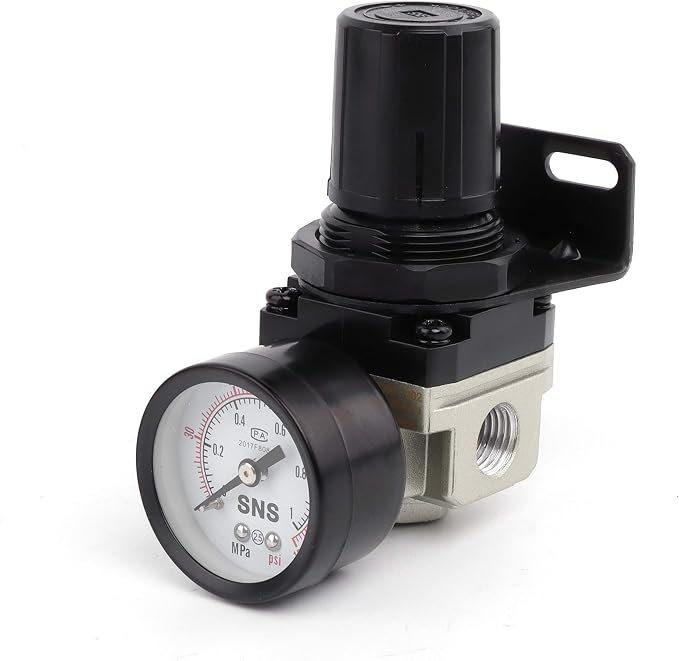 SNS Air Pressure Regulator Female Thread 1/8 NPT 0-150 PSI Adjustable, by SNS