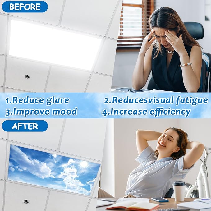 Wiooffen 8 Pcs Fluorescent Light Covers - Image 3
