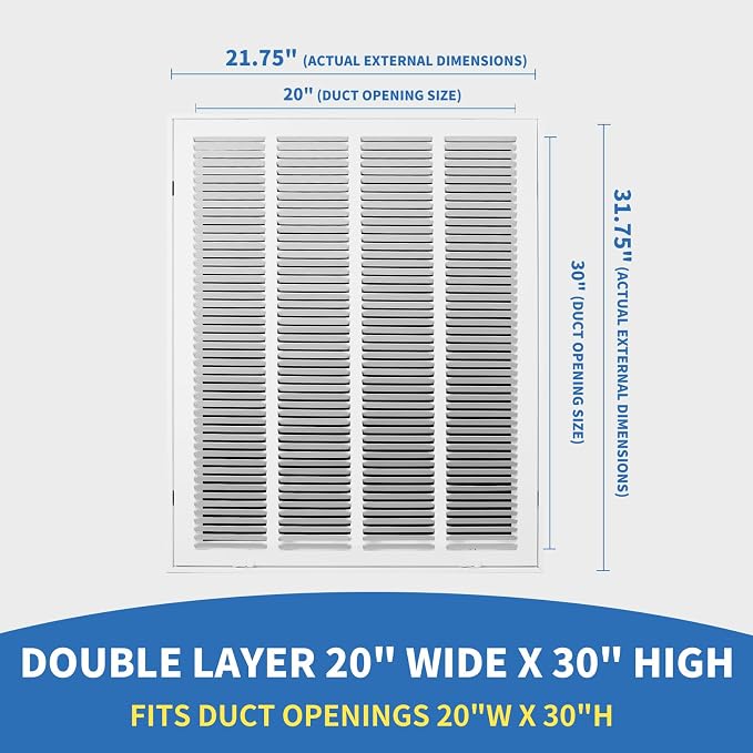 20x30 Return Air Grille, Return Air Vent Cover - Image 2