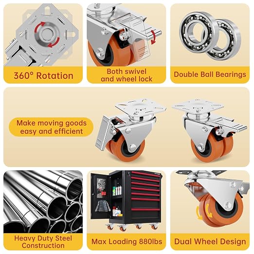 2 Inch Double Caster Wheels - Image 3