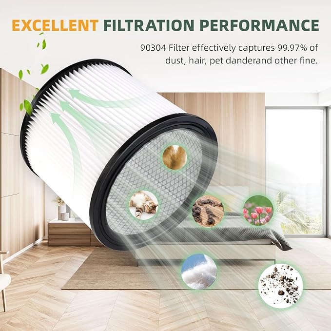 Reusable Wet Dry Vacuum Filter Replacement – Fits Shop Vac 90304 90333 90350 - Image 7