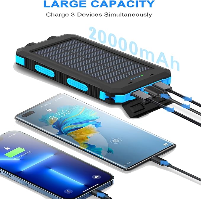 YELOMIN Solar Charger, 20000mAh Portable Type-C Solar Power Bank - Image 3