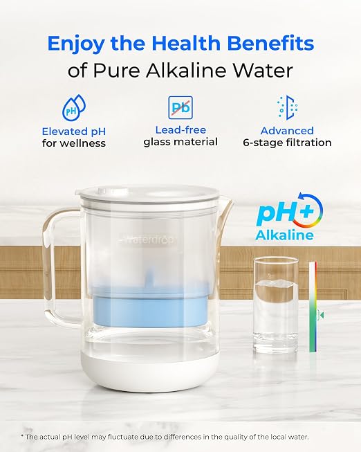 Waterdrop Glass Alkaline Water Filter Pitcher - Image 2