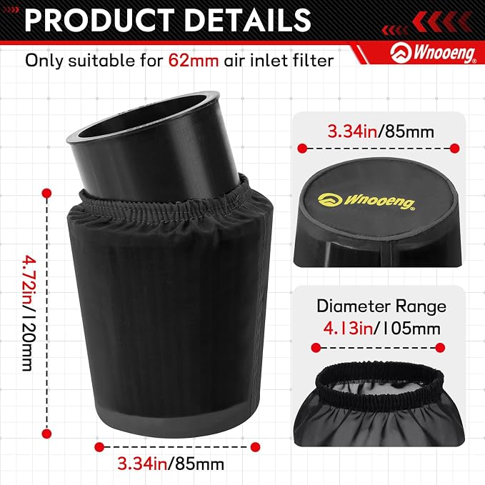 62mm Mini Bike Air Filter Cover - Image 2
