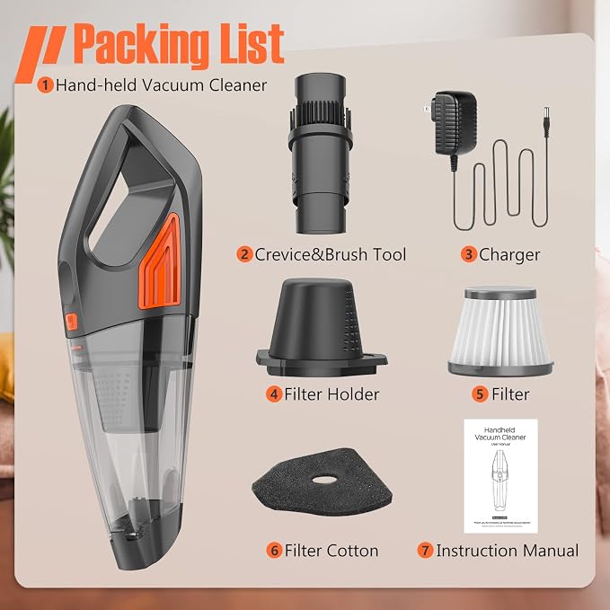 Handheld Vacuum Cordless Cleaner, Powerful Portable and Dust Buster Hand Vcauum - Image 8