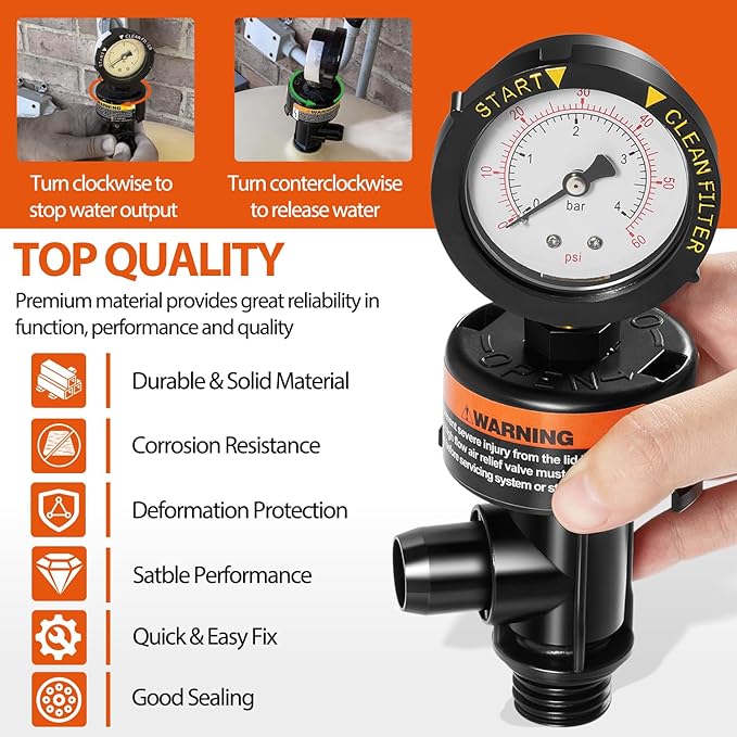 98209800 High Flow Manual Relief Valve/Air Relief Manual Valve Assembly - Image 4