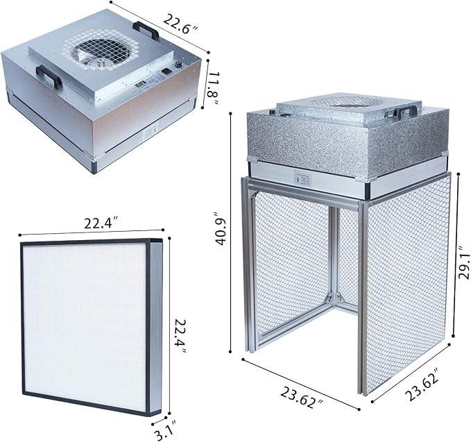 FFU HEPA H14-Filter Laminar Flow Hood Updated FanFilter Unit（Include HEPA - Image 2