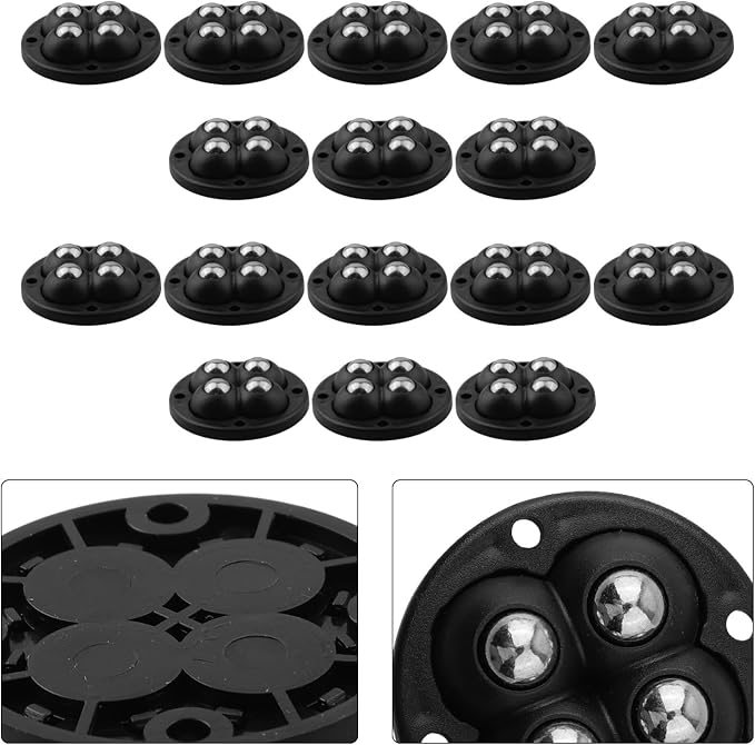 16 Pcs Caster Wheels with Tape, 360° Swivel Ball Transfer Rollers - Image 9