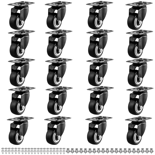 2" Casters Set of 20 Heavy-Duty Industrial Caster Wheels Without Brake PU by GcFoir
