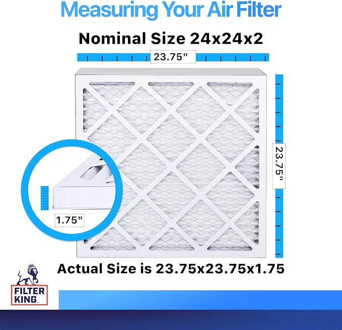 Filter King 24x24x2 Air Filter | 6-PACK | MERV 8 HVAC Pleated A/C Furnace - Image 2