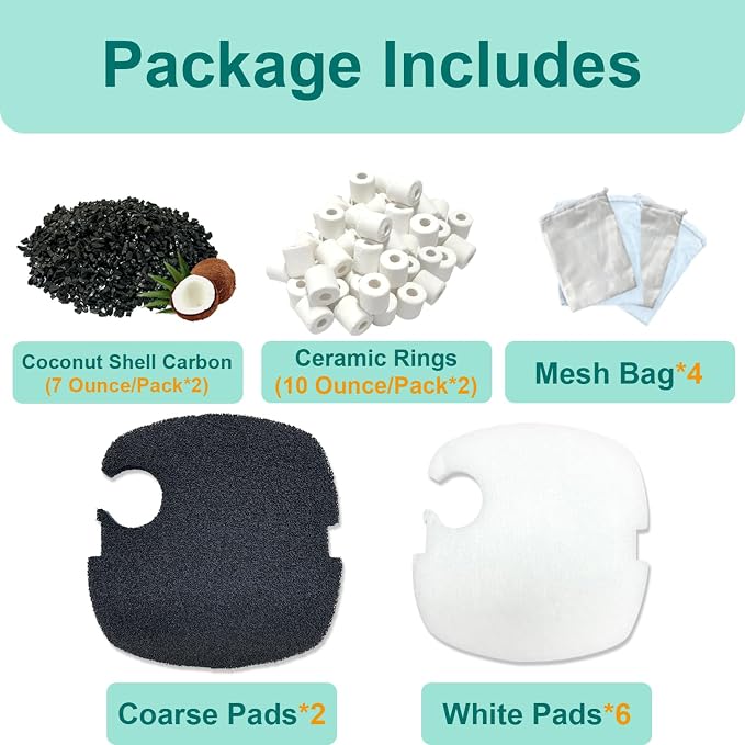 16-Set Aquarium Filter Replacement Media Compatible - Image 2