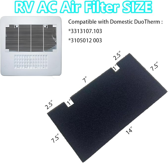 6-Pack RV A/C Replacement Air Filter - Image 2