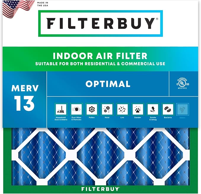 Filterbuy 20x20x4 Air Filter MERV 13 Optimal Smoke & Allergy Defense, by Filterbuy