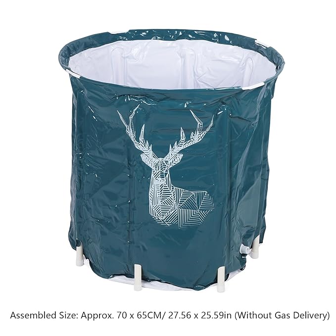 Portable Foldable Bathtub, Large Capacity 80L PVC Soaking Spa Tub for Adults, Foldable Design with Thermal Insulation