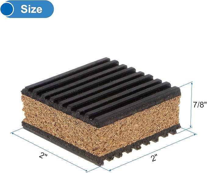uxcell 12pcs Ribbed Anti-Vibration Isolation Rubber Pads 2" Length x 7/8" Thick - Image 2