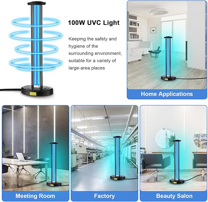 Qualirey 100W UV Light, Ozone Free UV Lamp - Image 5