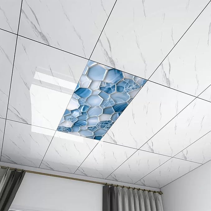 2 Pack Fluorescent Light Covers 4 X 2 Feet Blue Glass Magnetic Light Cover - Image 7