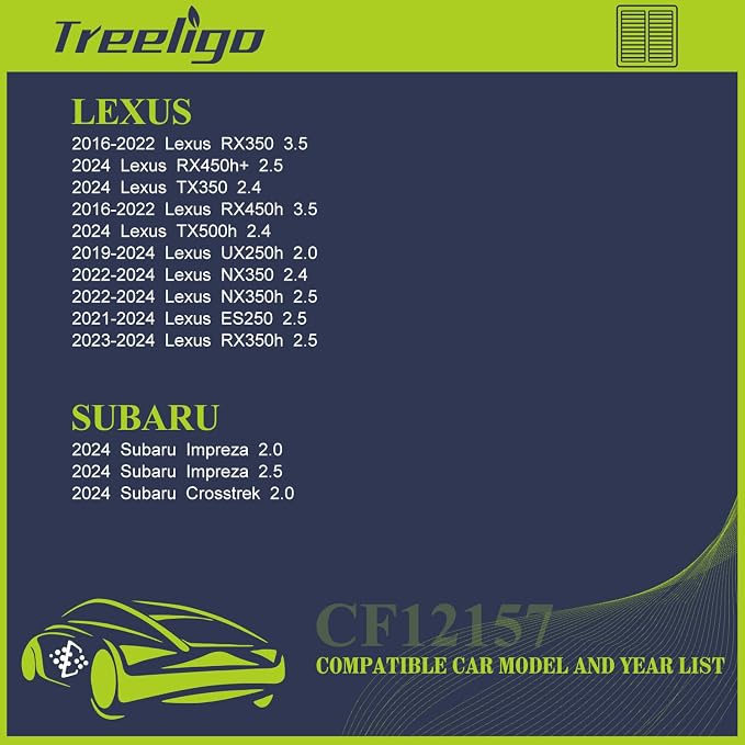 Treeligo 2 PACK CF12157 Cabin Air Filter Compatible - Image 3