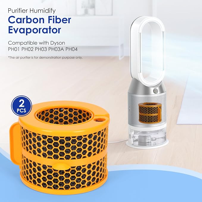 2 Pack Air Purifier Carbon Fiber Evaporator Filter Compatible - Image 2