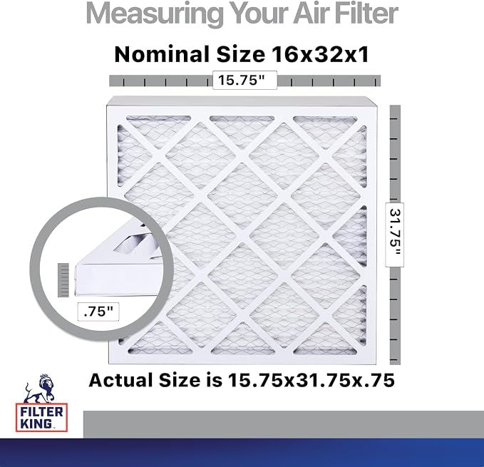 Filter King 16x32x1 Air Filter | 4-PACK | Carbon MERV 8 HVAC Pleated A/C - Image 2